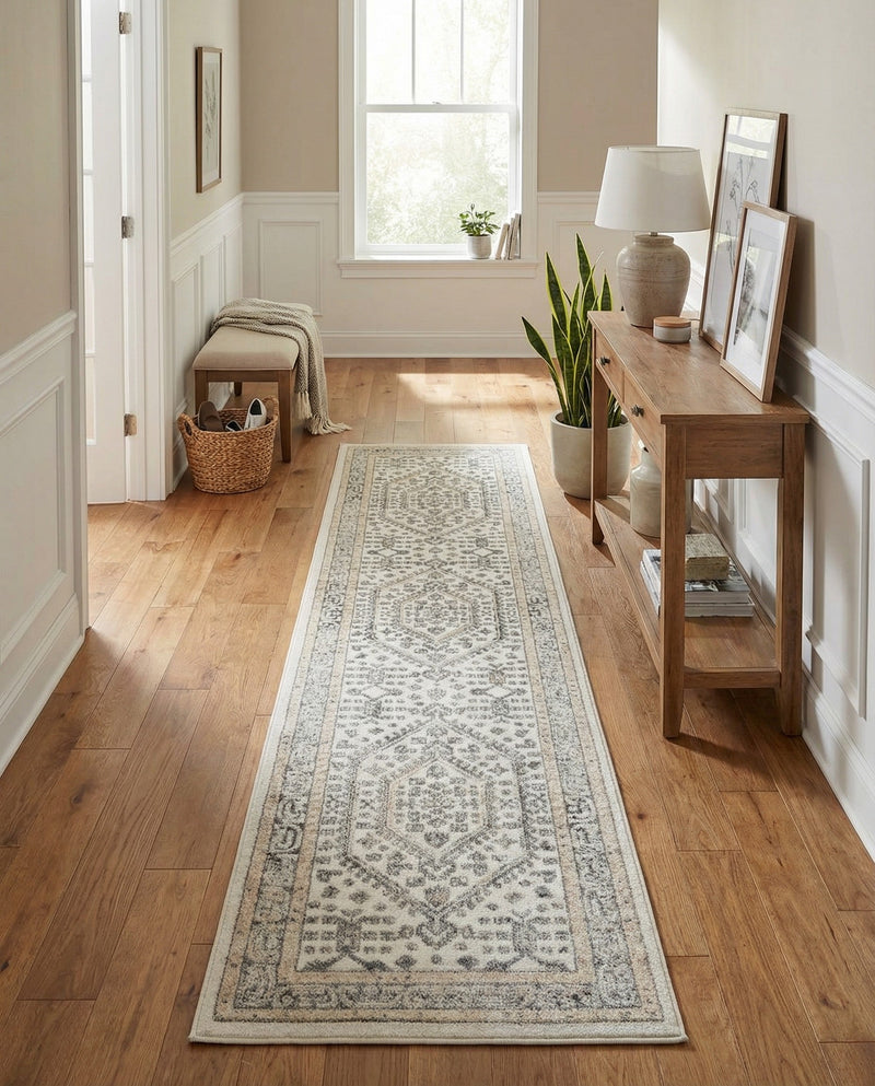 Adriana Terrace Collection Area Rug - Capri (Ivory) Runner Ivory  lifestyle 74