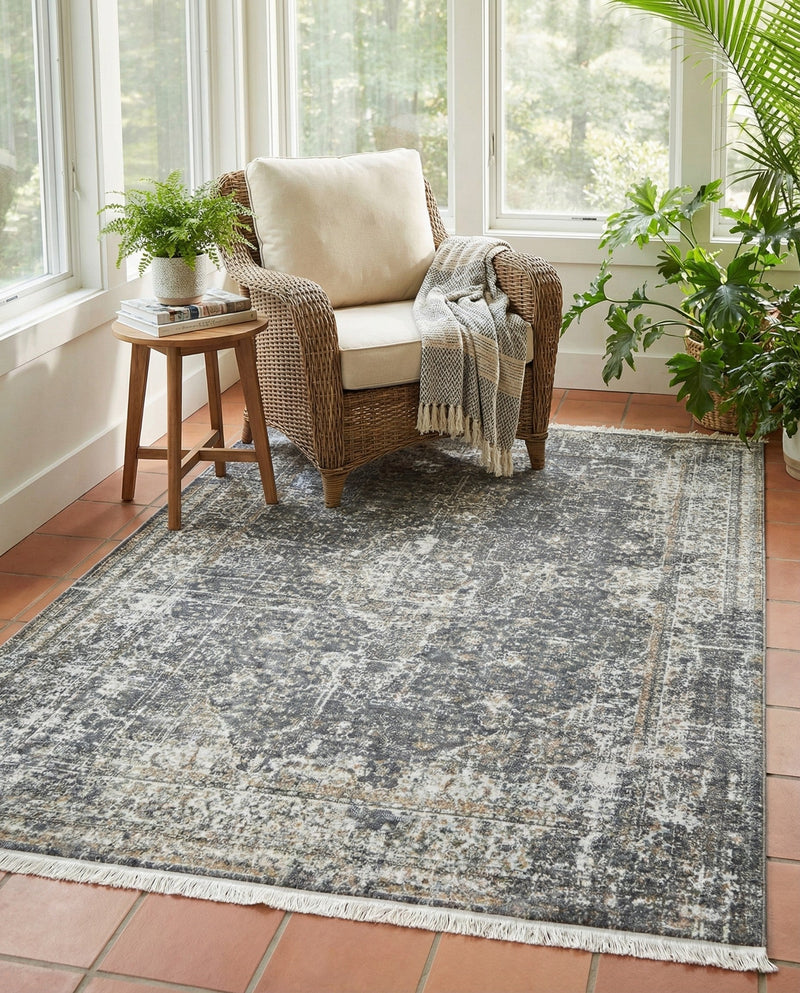 Caribbean Breeze Collection Area Rug -  Utila Rectangle Fume Gray  lifestyle 14