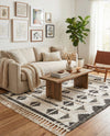 Sonoran Collection Area Rug - BellRock Rectangle Black and White  lifestyle 42