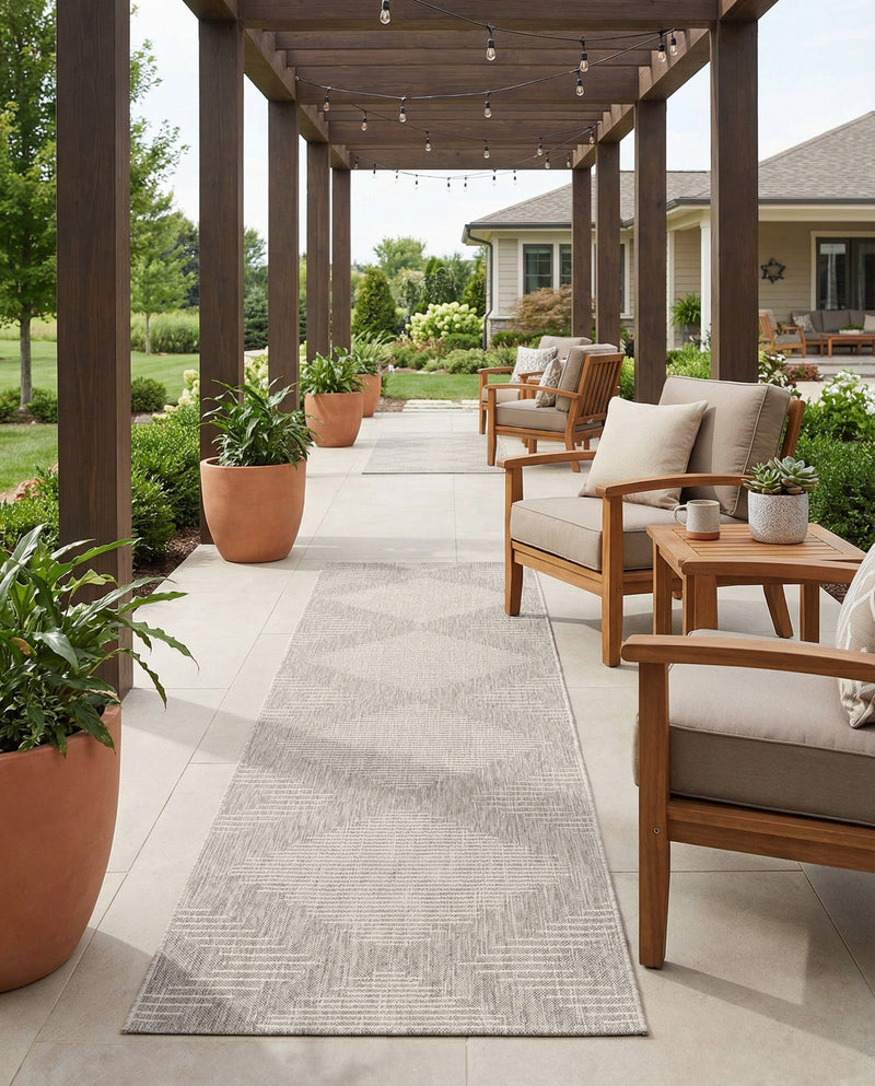 Urban Terrace Collection Area Rug -  Chelsea (Gray) Runner Gray  lifestyle 79