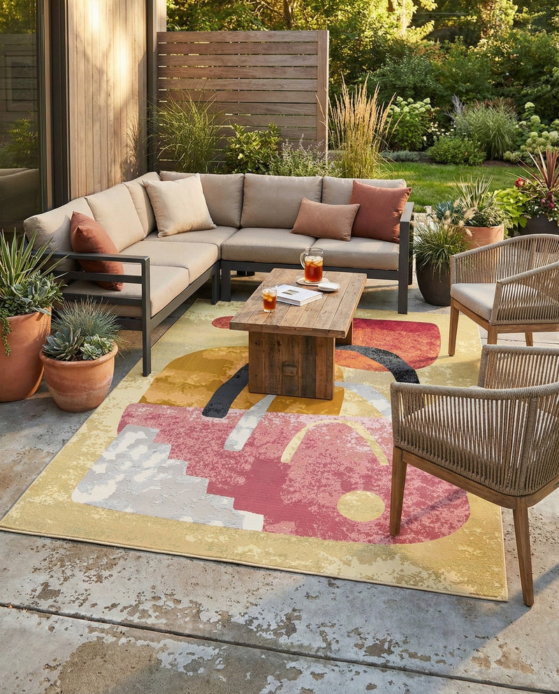 Urban Terrace Collection Area Rug -  Skyline Rectangle Multi  lifestyle 22
