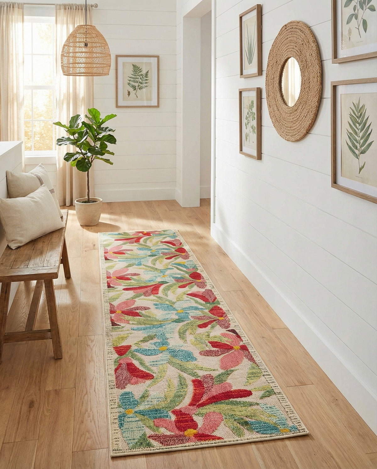 Outdoor Marrakesh Collection Area Rug -  Midelt Runner Multi  lifestyle 66