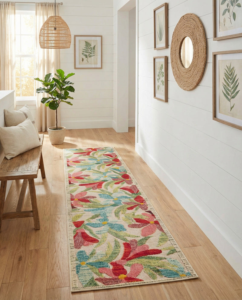 Outdoor Marrakesh Collection Area Rug -  Midelt Runner Multi  lifestyle 66