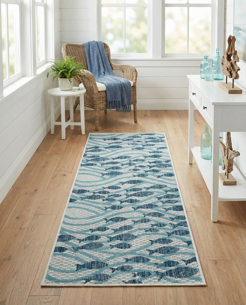 Seaside Haven Rugs Collection Area Rug -  Harbor Runner Blue  lifestyle 51