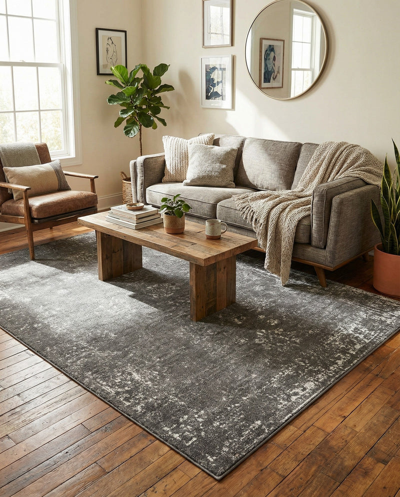 Riviera Elegance Collection Area Rug - Antibes (Dark Gray) Rectangle Dark Gray  lifestyle 24