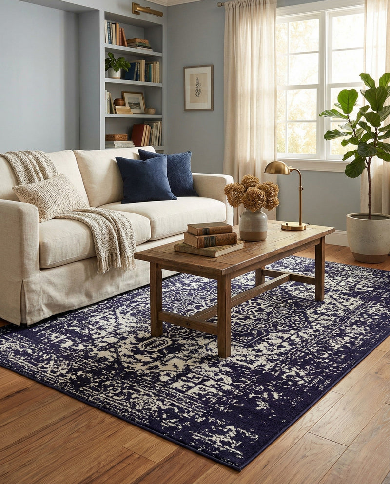 Georgetown Rugs Collection Area Rug - Dupont (Navy Blue) Rectangle Navy Blue  lifestyle 16