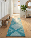 Seychelles Stripes Collection Area Rug - Mahe (Turquoise) Runner Turquoise  lifestyle 14