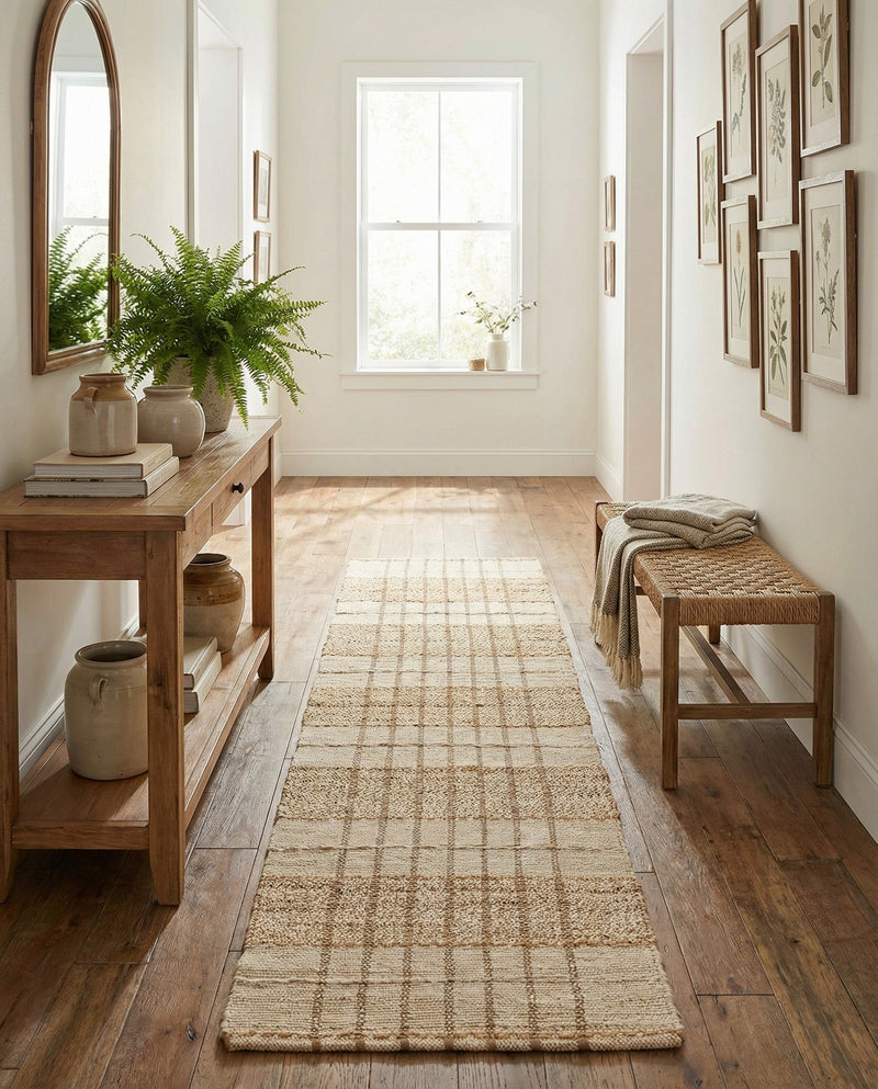 Sequoia Handwoven Jute Collection Area Rug - Charleston Runner Ivory  lifestyle 39