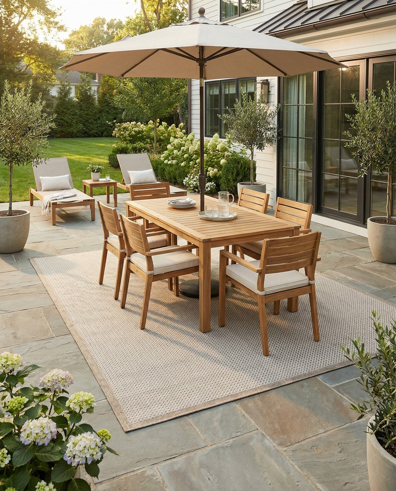 Terrace Fringe Collection Area Rug - Patio Rectangle Beige  lifestyle 13