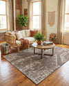 Desert Nomad Terrace Collection Area Rug - Sahara (Brown) Rectangle Brown  lifestyle 11
