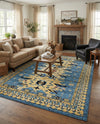 Tabriz Tapestries Collection Area Rug - Azerbaijan (Light Blue) Rectangle Light Blue  lifestyle 4