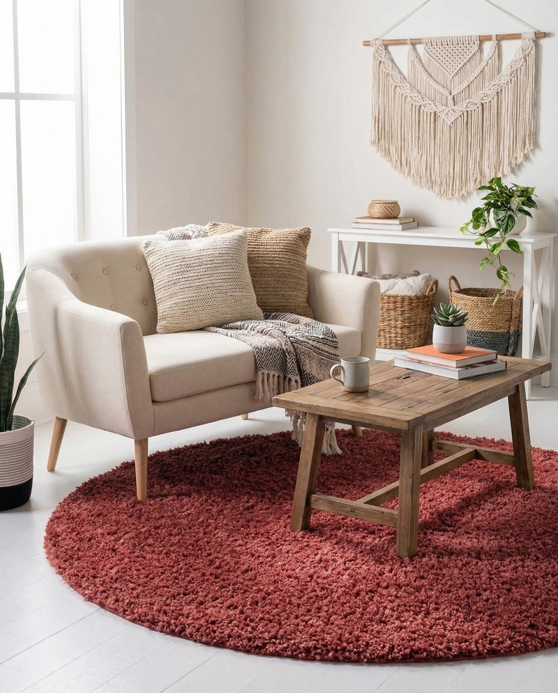 Alpine Plush Collection Area Rug -  Cortina (Poppy) Round Poppy  lifestyle 30