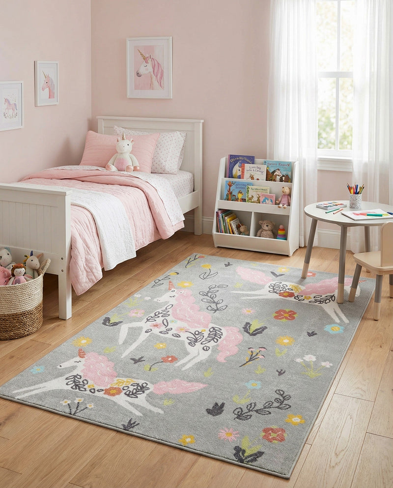 Wonder Tykes Collection Area Rug -  Hued Rectangle Gray  lifestyle 8
