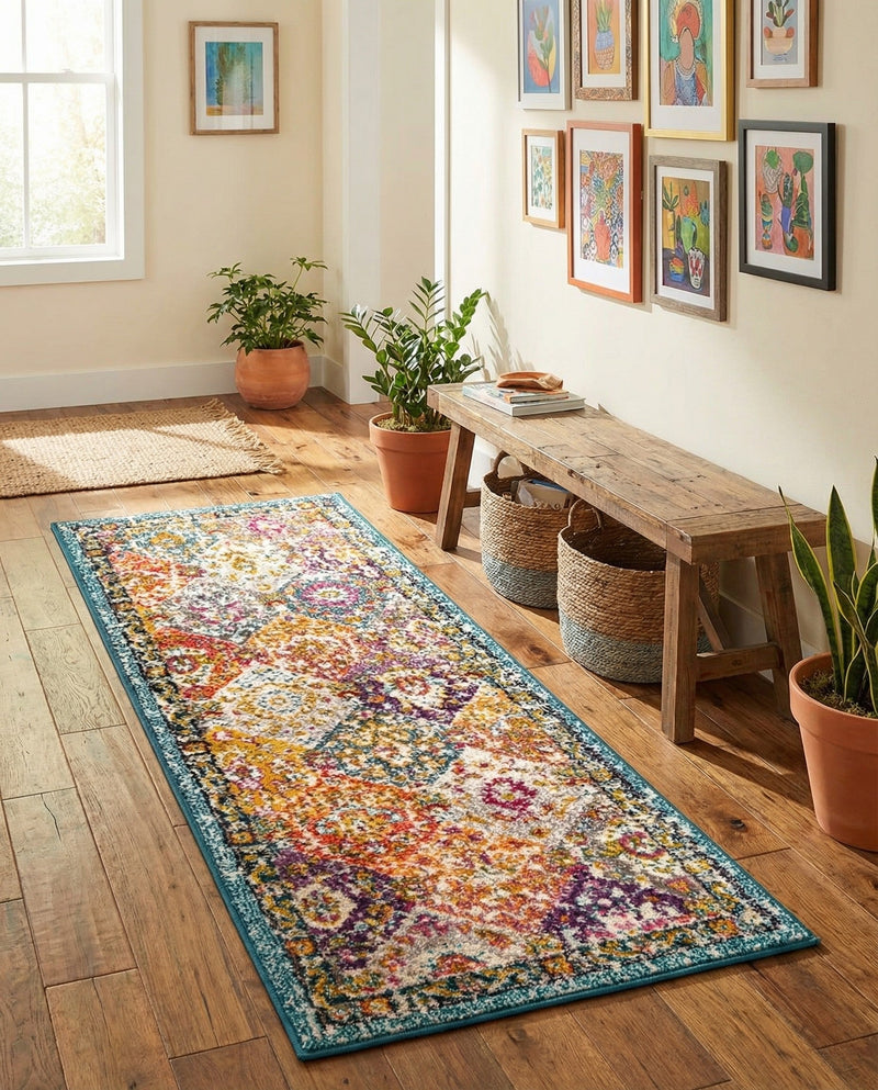 Brighton Terrace Collection Area Rug -  Rottingdean (Multi) Runner Multi  lifestyle 33