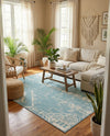 Desert Nomad Terrace Collection Area Rug - Sahara (Light Aqua) Rectangle Light Aqua  lifestyle 14