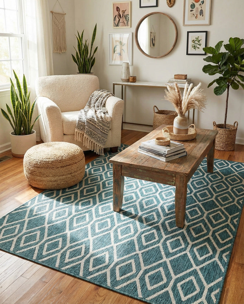 Urban Oasis Rugs Collection Area Rug -  Boulevard (Teal) Rectangle Teal  lifestyle 20