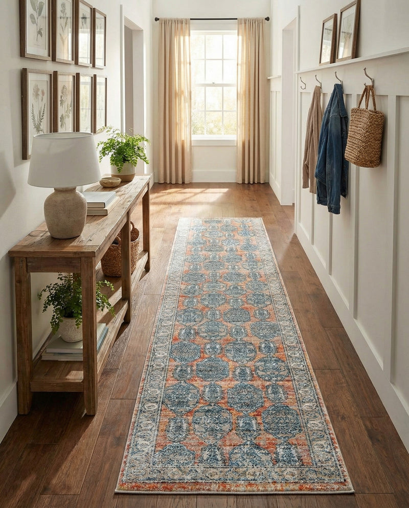 Seville Stripes Collection Area Rug -  Granada (Brick Red) Runner Brick Red  lifestyle 79