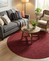 Soho Elegance Collection Area Rug - Chelsea (Burgundy) Round Burgundy  lifestyle 31