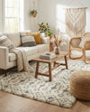 Berber Lattice Shag Collection Area Rug - Atlas (Ivory) Square Ivory  lifestyle 30