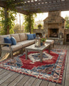Patio Heritage Collection Area Rug -  Alcove Rectangle Red and Navy Blue  lifestyle 6