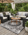 Patio Heritage Collection Area Rug -  Lafayette (Black and White) Square Black and White  lifestyle 74