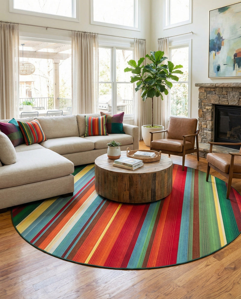 Urban Terrace Collection Area Rug -  Canopy Round Multi  lifestyle 26
