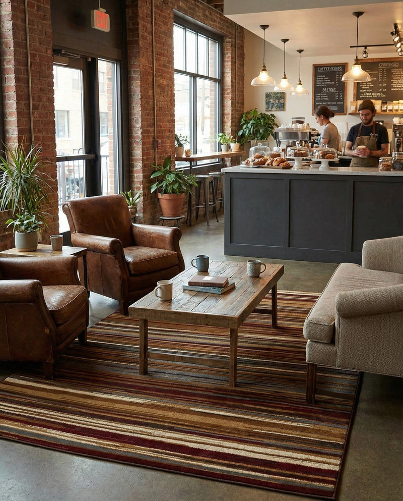 Bistro Lounge Collection Area Rug -  Americano Rectangle Beige  lifestyle 21
