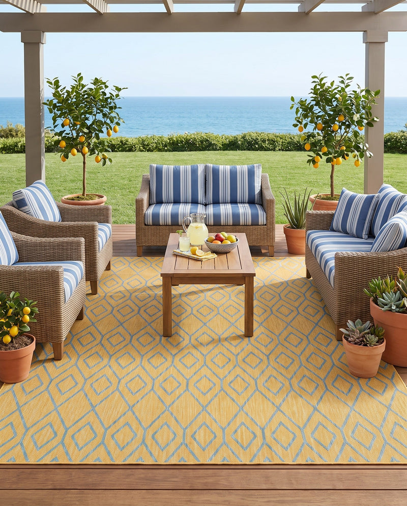Urban Oasis Rugs Collection Area Rug -  Boulevard (Yellow and Aqua) Rectangle Yellow and Aqua  lifestyle 22