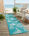 Seaside Haven Rugs Collection Area Rug -  Beachcomber Runner Teal  lifestyle 45