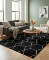Trellis Mosaic Collection Area Rug - Arborville (Black) Rectangle Black  lifestyle 9