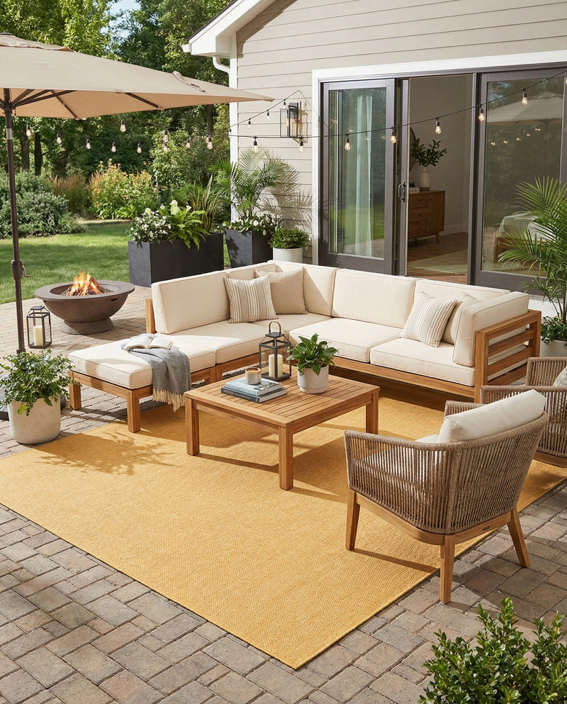 Seaside Serenity Collection Area Rug - Veranda (Corn Harvest Yellow) Rectangle Corn Harvest Yellow  lifestyle 5