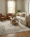 Coastal Manor Collection Area Rug -  Pierpoint Rectangle Blue Cream  lifestyle 6