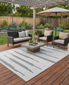 Urban Terrace Collection Area Rug -  Brooklyn Rectangle White and Black  lifestyle 41