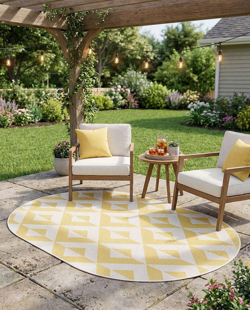 Urban Oasis Rugs Collection Area Rug -  Highrise (Yellow) Oval Yellow  lifestyle 27