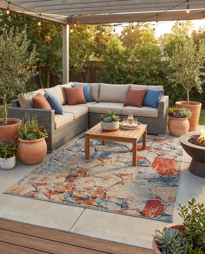 Urban Terrace Collection Area Rug -  Boulevard Rectangle Multi  lifestyle 16