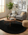 Plush Oasis Collection Area Rug - Serenity (Jet Black) Oval Jet Black  lifestyle 47
