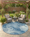 Urban Terrace Collection Area Rug -  Parkside Round Light Blue  lifestyle 51