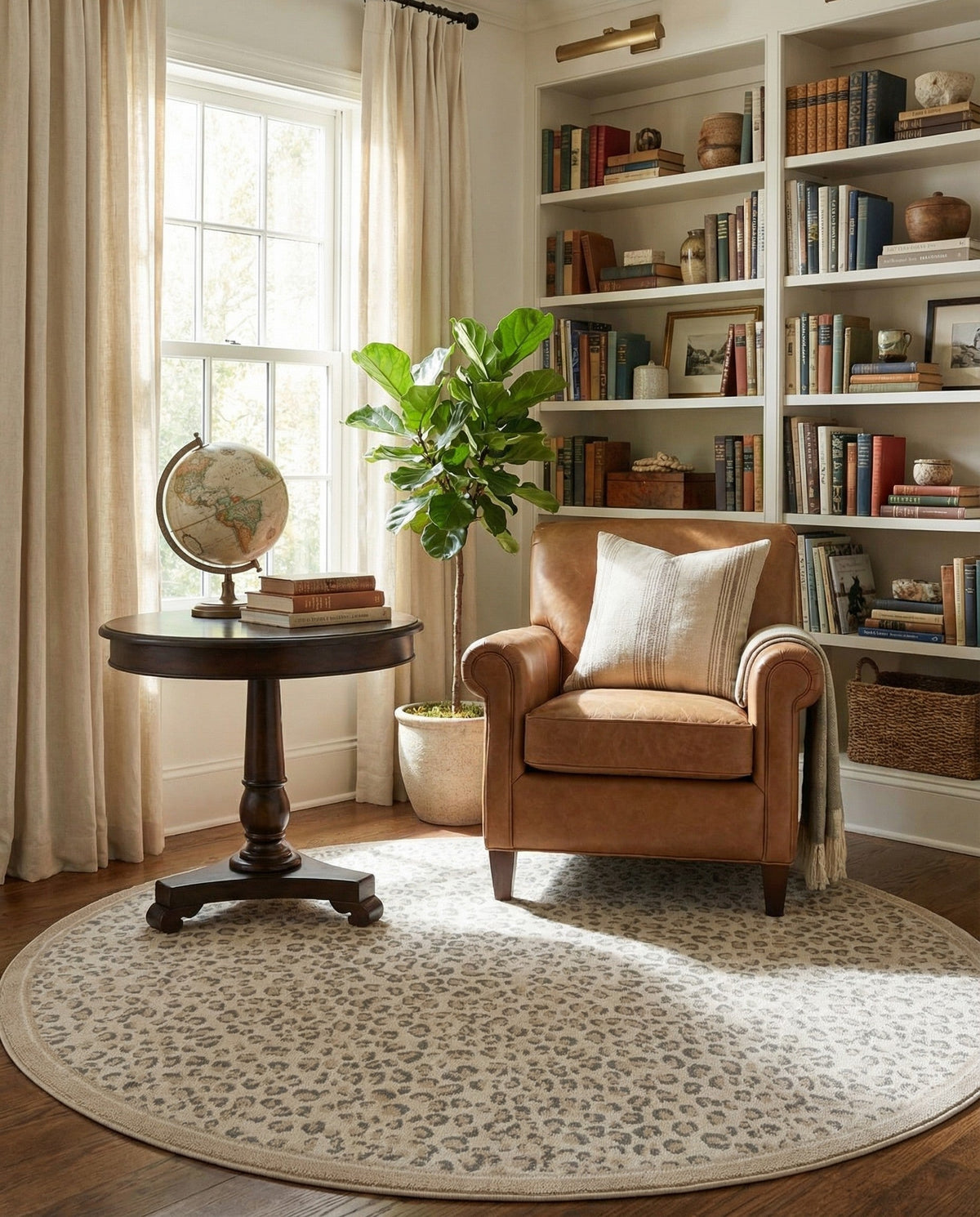 Savannah Sojourn Collection Area Rug - Serengeti Round Ivory  lifestyle 68