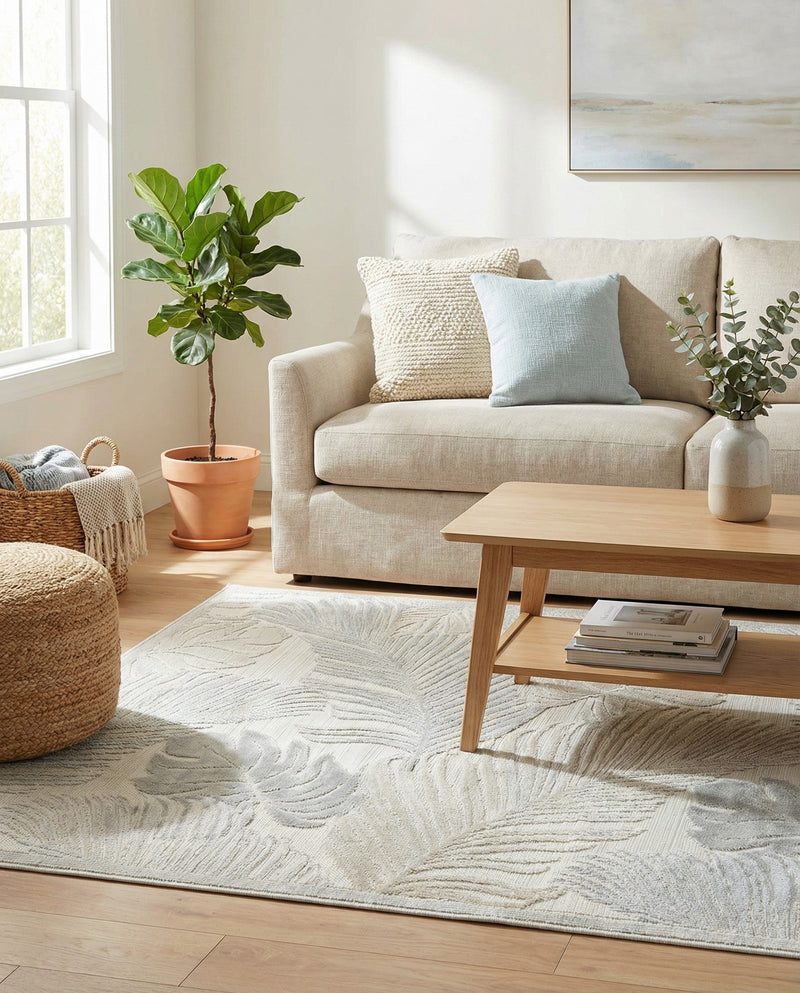 Seaside Blooms Collection Area Rug -  Tranquil Rectangle Gray  lifestyle 7
