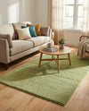 Solid Shag Seaside Collection Area Rug - Azure Cove (Light Green) Rectangle Light Green  lifestyle 10