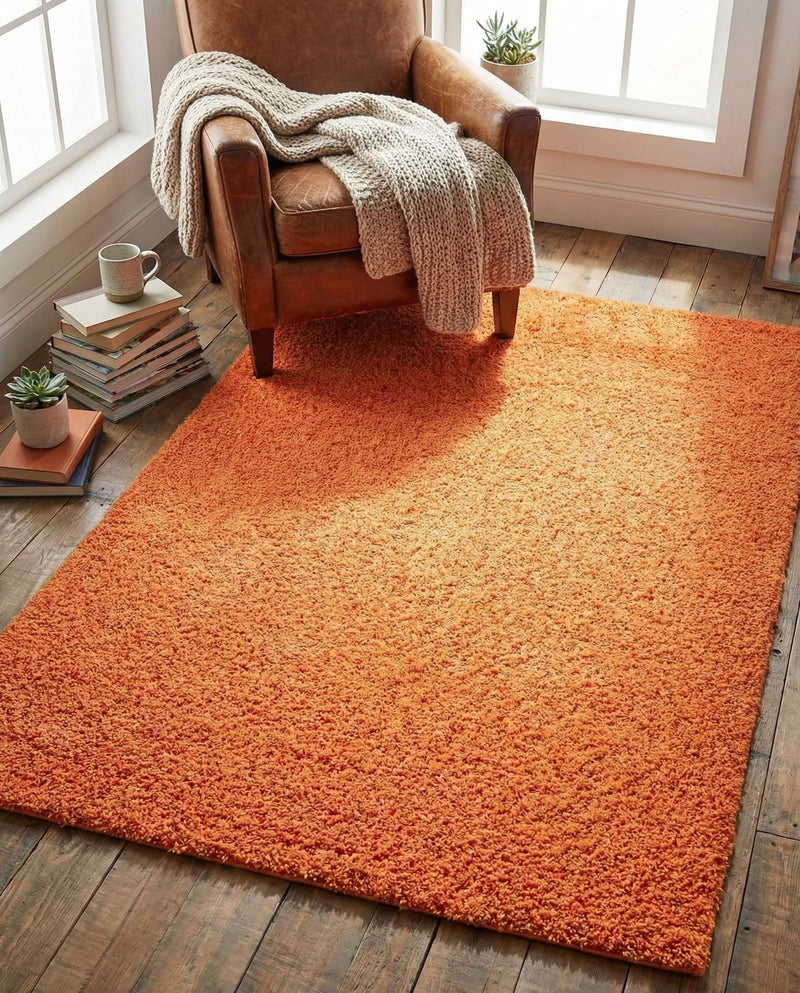 Plush Oasis Collection Area Rug - Serenity (Tiger Orange) Rectangle Tiger Orange  lifestyle 24