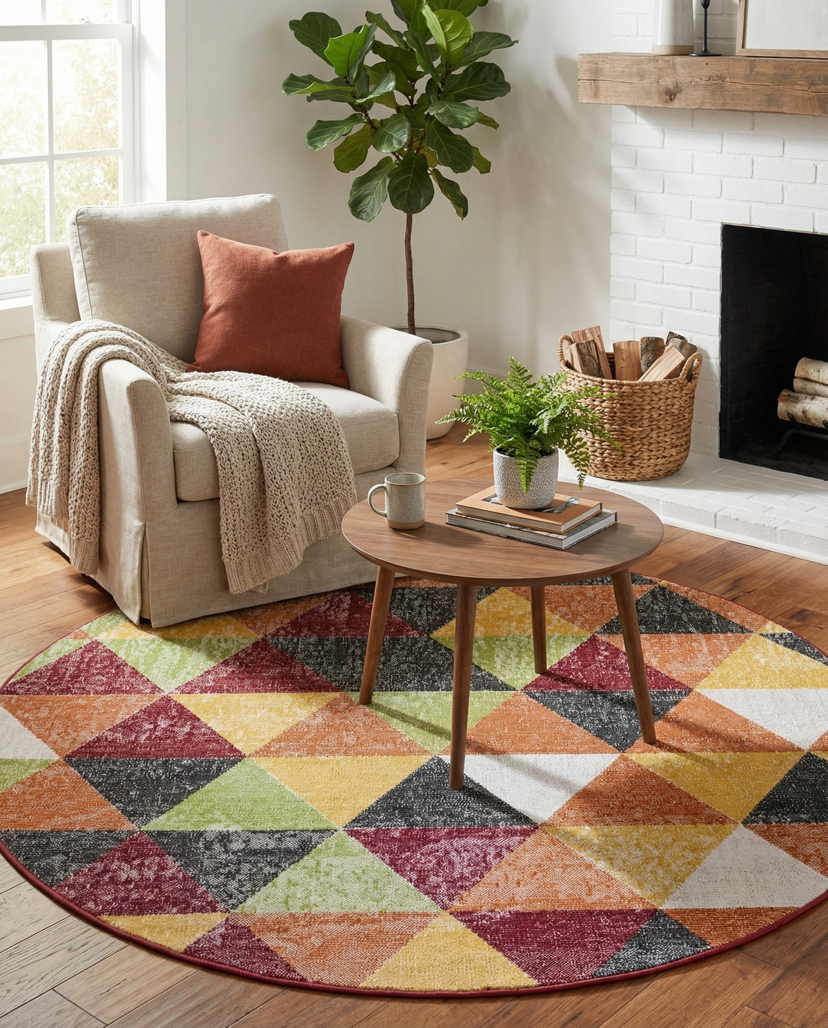Seville Elegance Collection Area Rug -  Malaga Round Multi  lifestyle 88