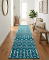 Marrakech Lattice Collection Area Rug - Medina (Blue) Runner Blue  lifestyle 42