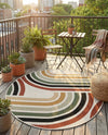 Urban Terrace Collection Area Rug -  Piazza Round Multi  lifestyle 57