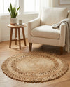 Woven Seaside Jute Collection Area Rug - Varadero Round Natural  lifestyle 24