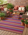 Seaside Stripes Collection Area Rug - Azul Rectangle Multi  lifestyle 36
