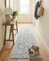 Charleston Elegance Collection Area Rug -  Seaport (Gray) Runner Gray  lifestyle 37