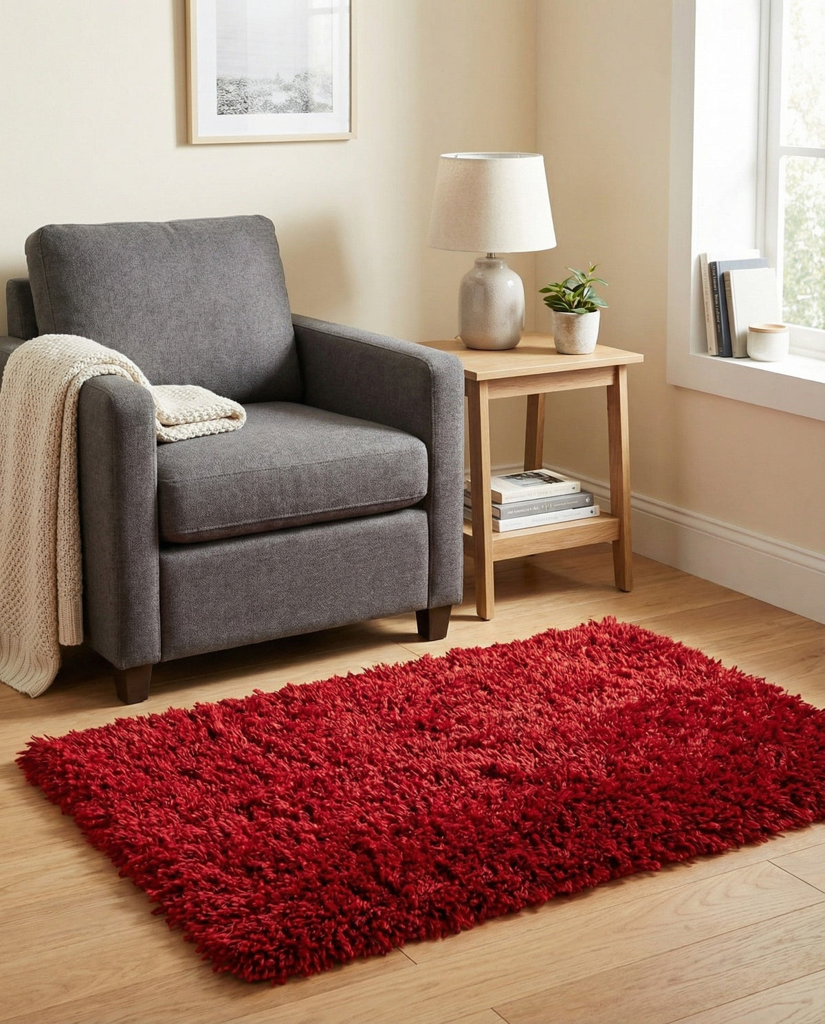 Eternal Plush Oasis Collection Area Rug -  Tranquility (Merlot) Rectangle Merlot  lifestyle 4