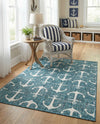 Seaside Haven Rugs Collection Area Rug - Sapphire (Teal) Rectangle Teal  lifestyle 13