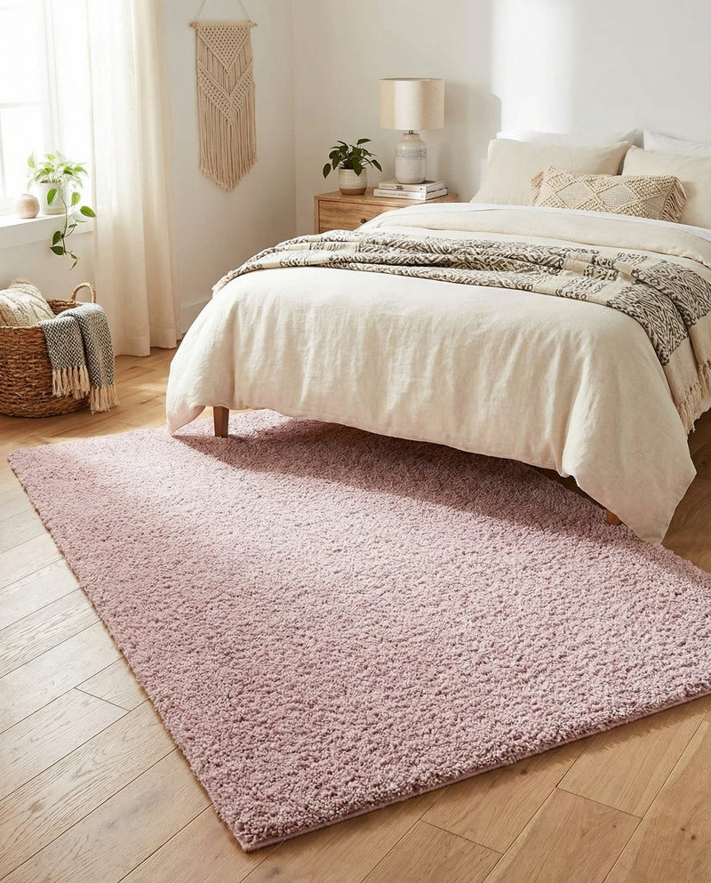 Cozy Comfort Shag Collection Area Rug - Haven (Pink) Rectangle Pink  lifestyle 6